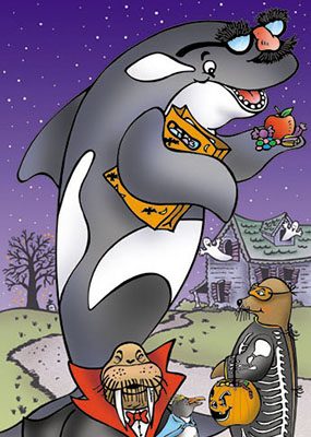 Sea World-Time Warner Halloween Illustration